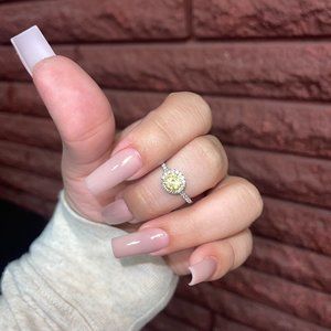 Canary Yellow Stone Ring Size 10